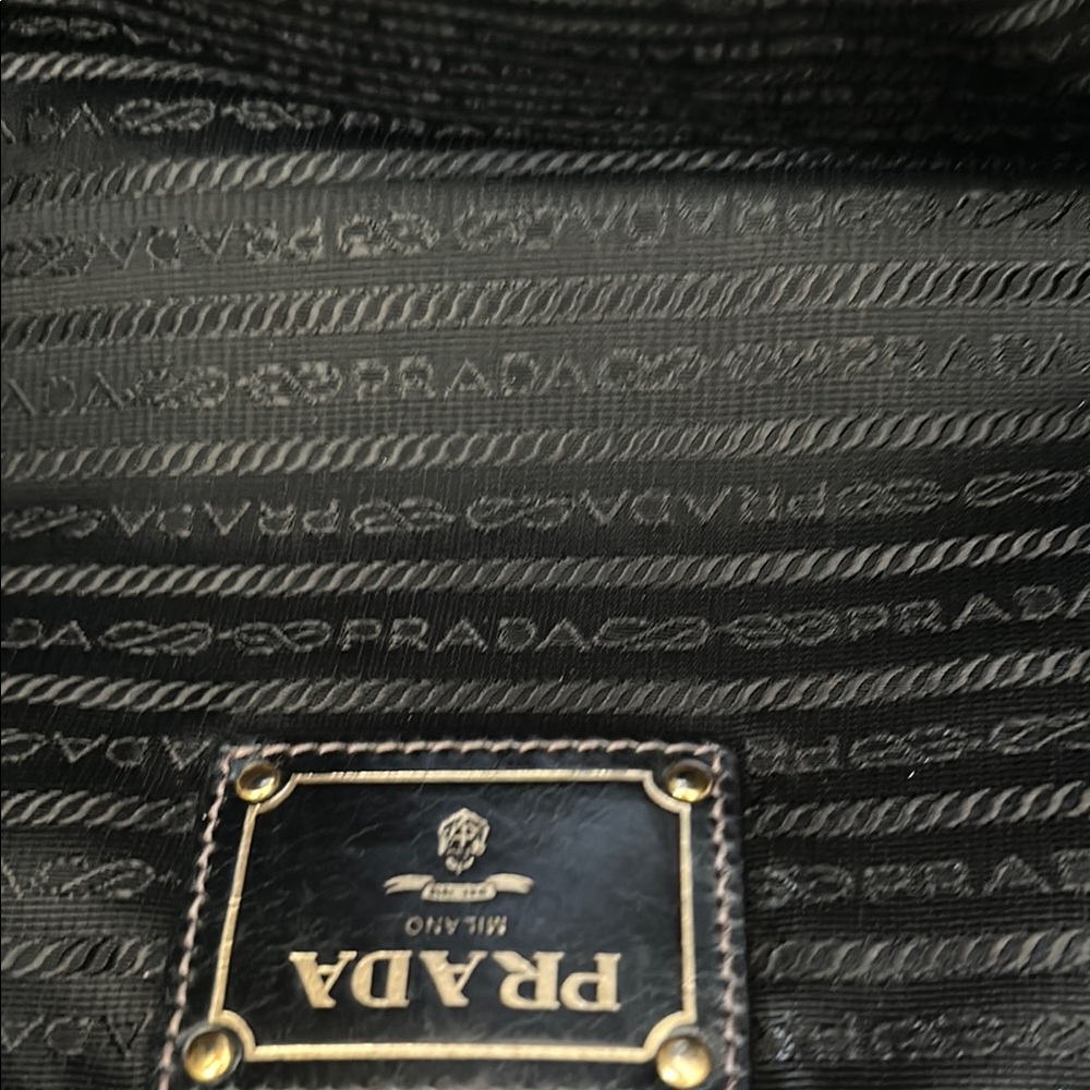 Prada Black Leather Tote with Gold Hardware Accents - Picture 17 of 17